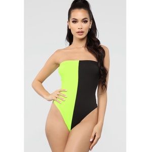Ride with you bodysuit - neon yellow